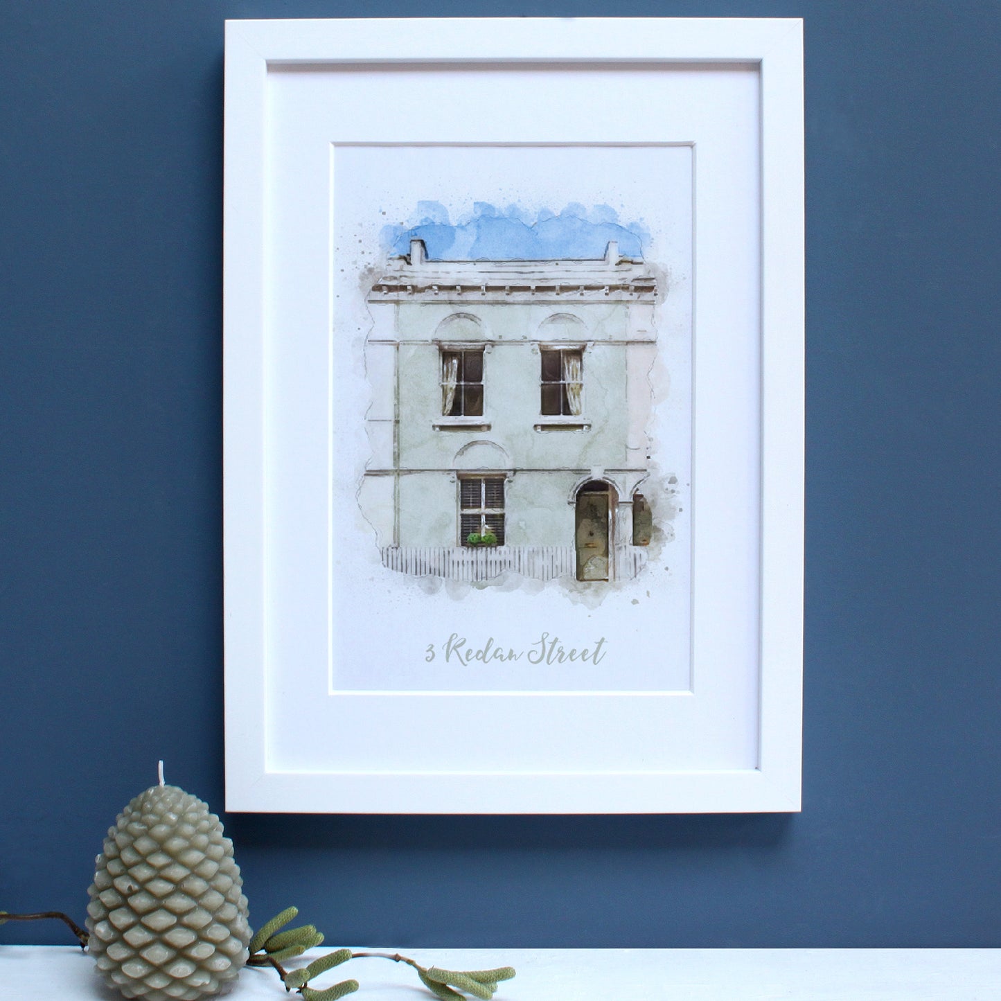 Personalised Watercolour New Home Framed Print