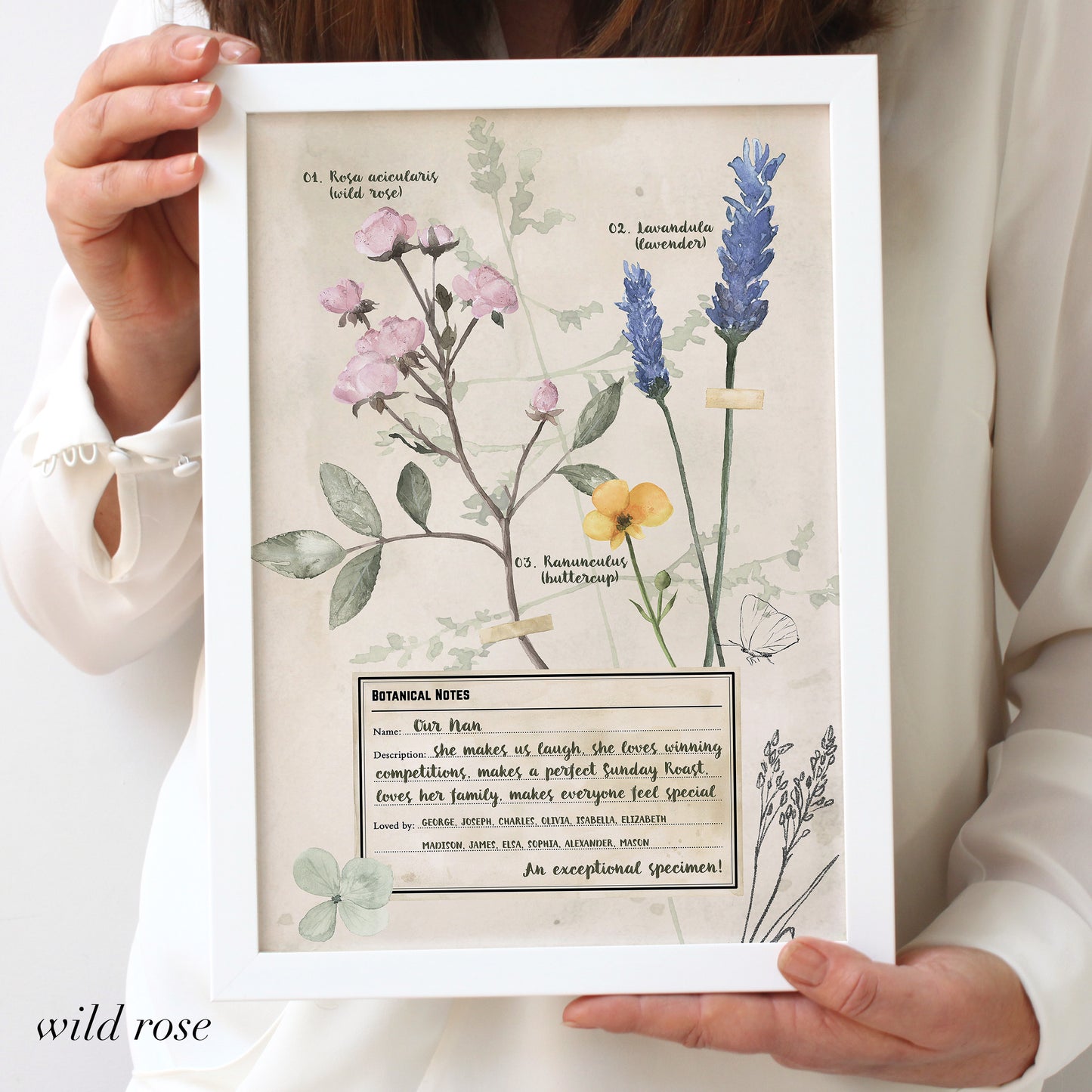 personalised botanical gift for Nanny