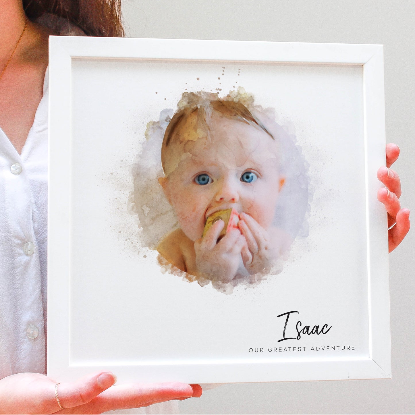 Personalised Family Watercolour Portrait Framed Print