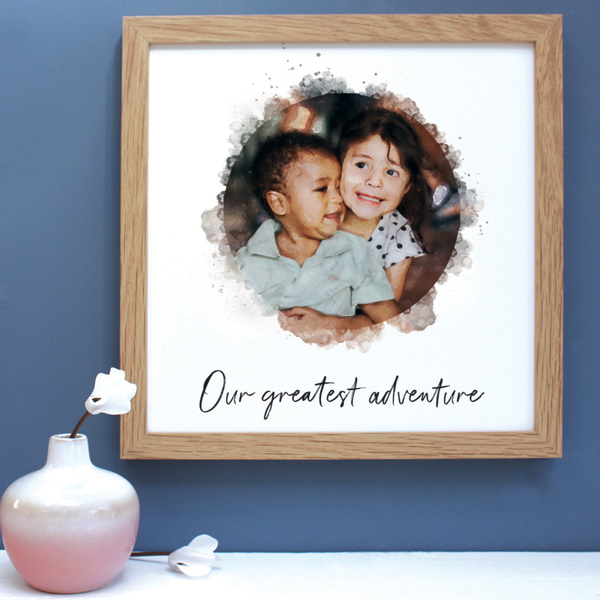 Personalised Family Watercolour Portrait Framed Print