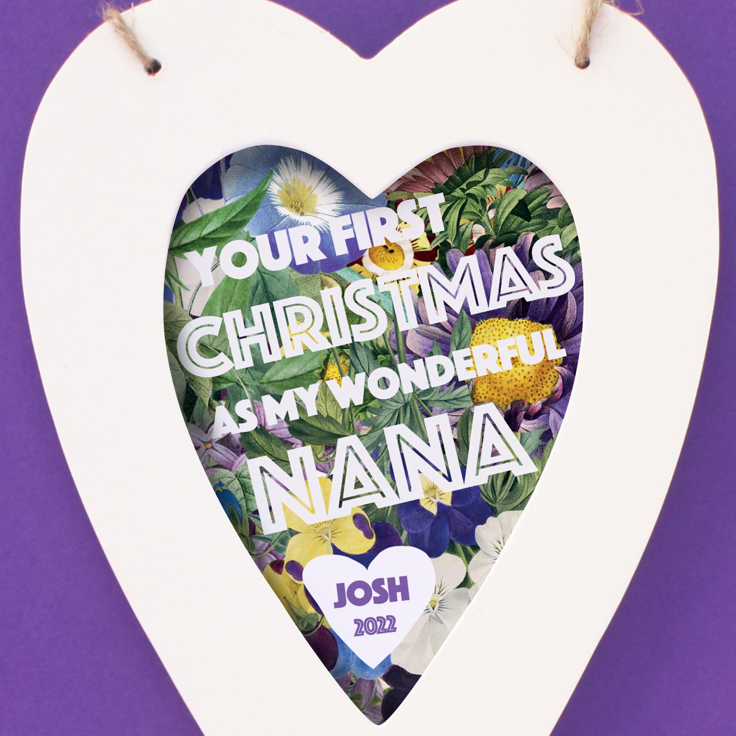 Personalised Nanny First Christmas Heart