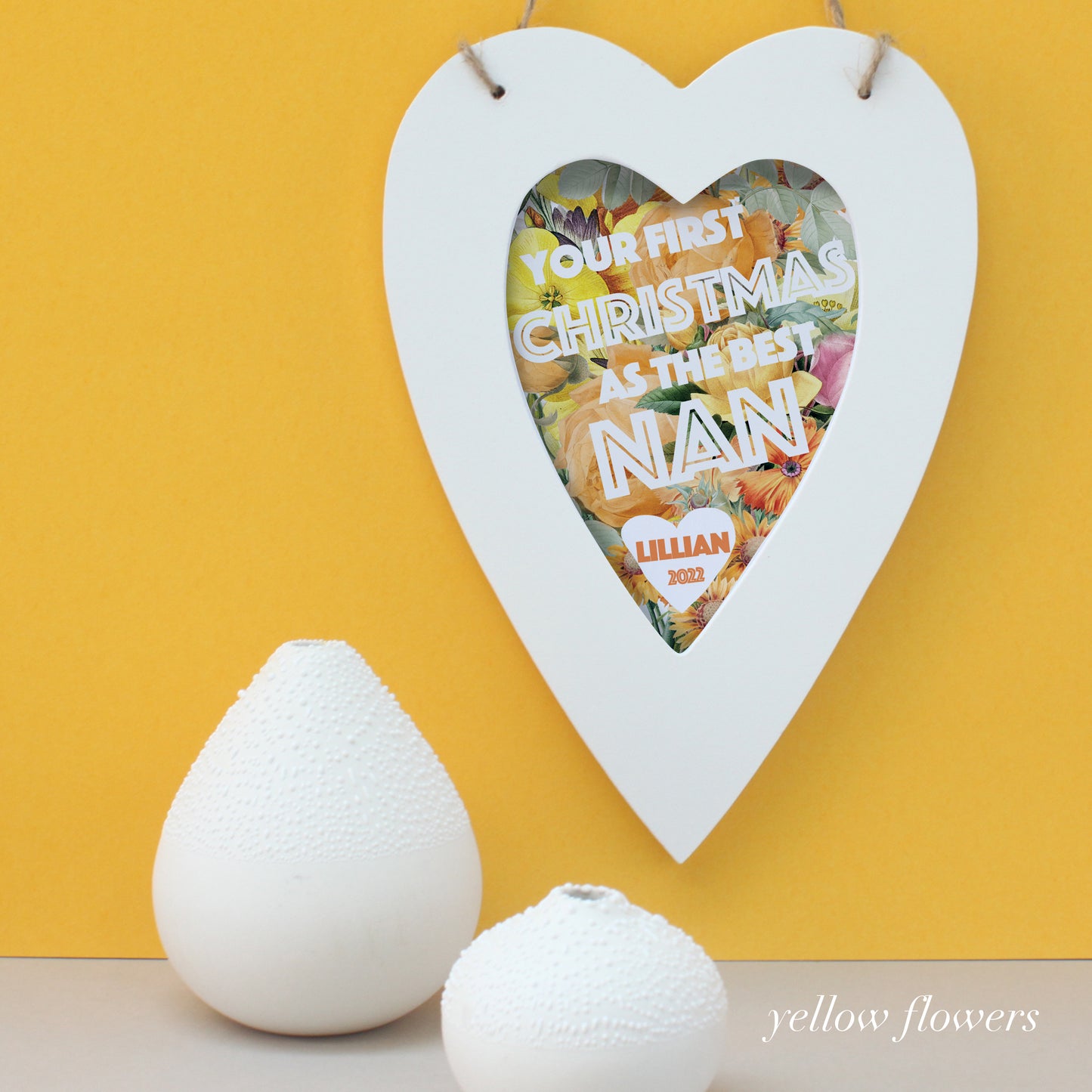 Personalised Nanny First Christmas Heart
