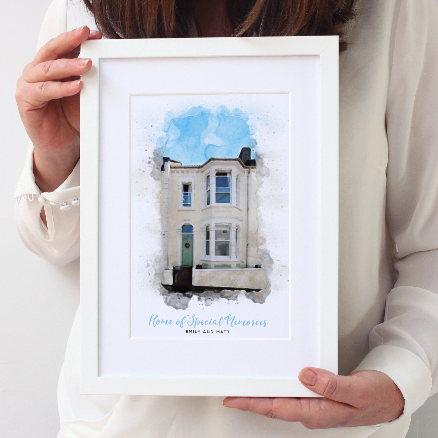 Personalised Watercolour New Home Framed Print