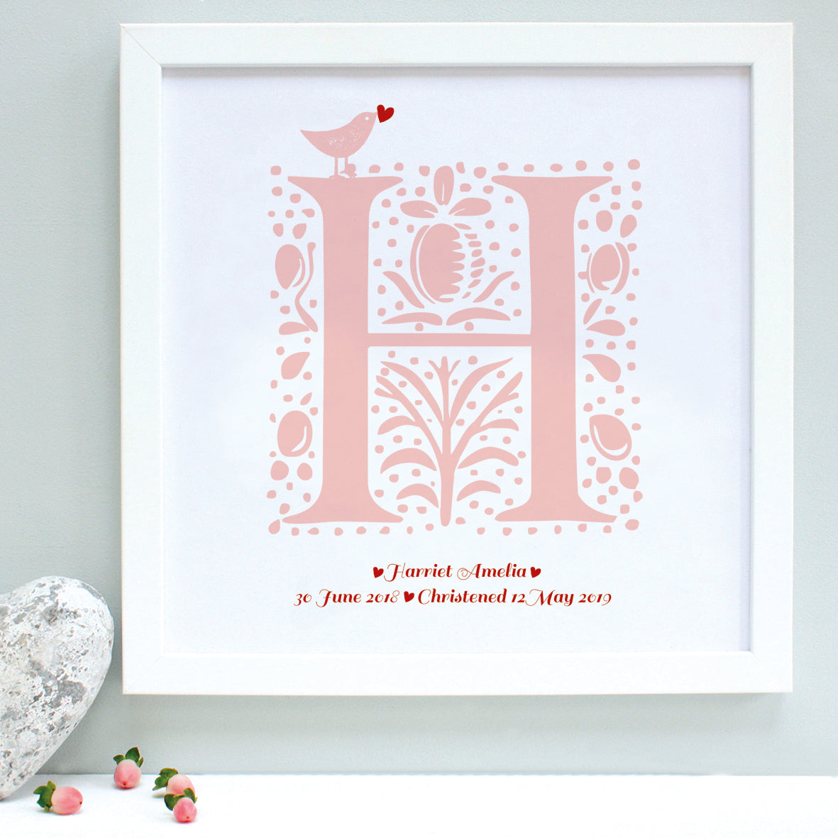 Personalised New Baby Letter Framed Print
