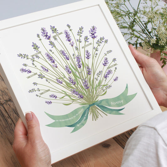 Personalised Lavender Grandparents Framed Print