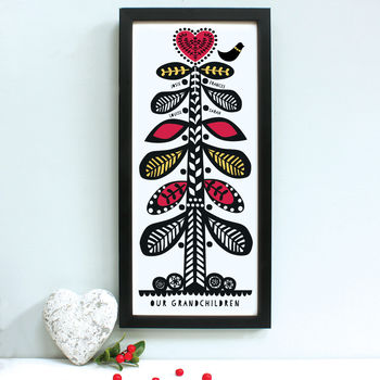 Personalised Mid Century Grandchildren Family Tree