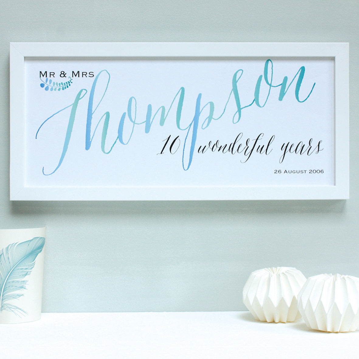 Personalised Wedding Mr And Mrs Framed Print