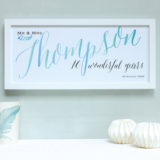 Personalised Wedding Mr And Mrs Framed Print