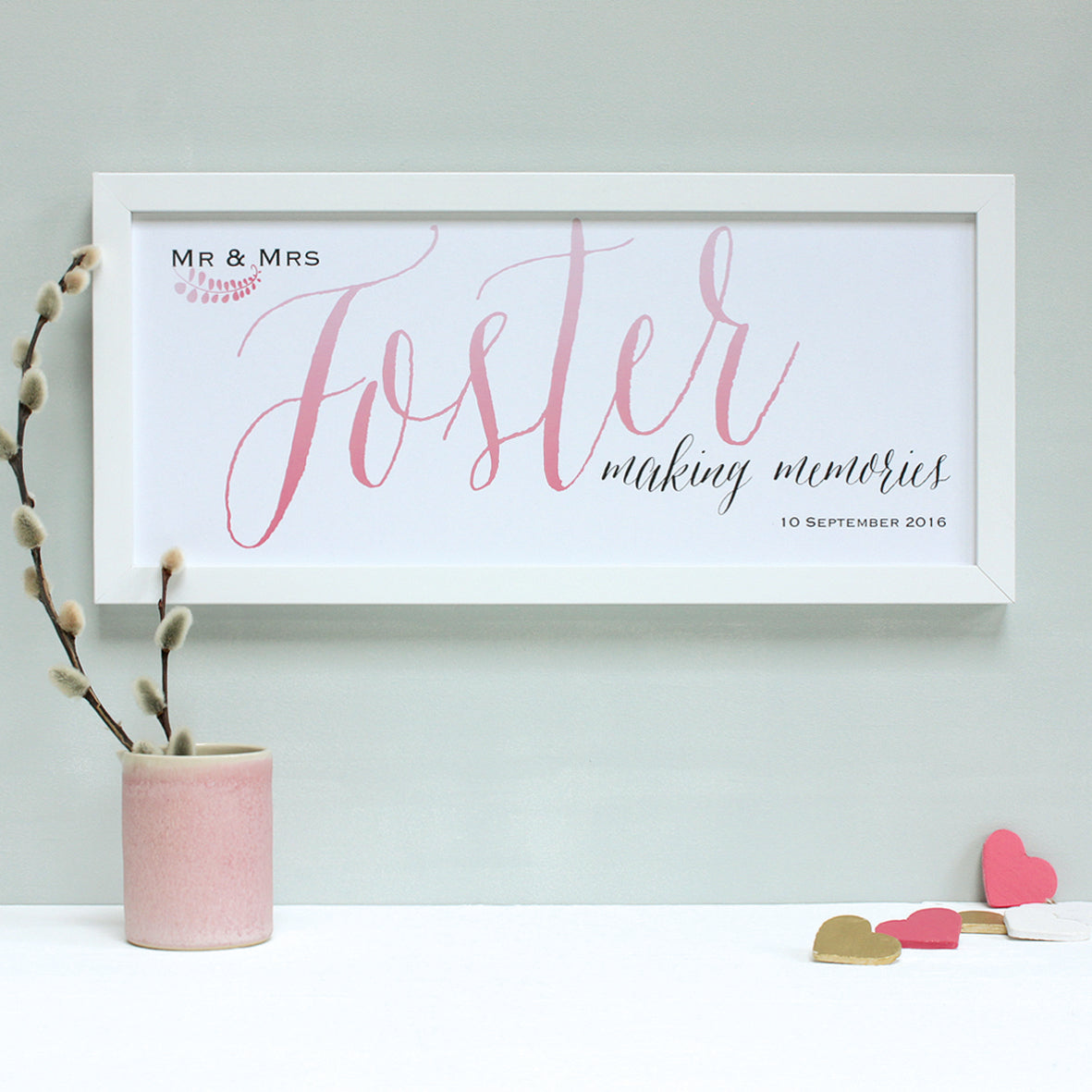 Personalised Wedding Mr And Mrs Framed Print