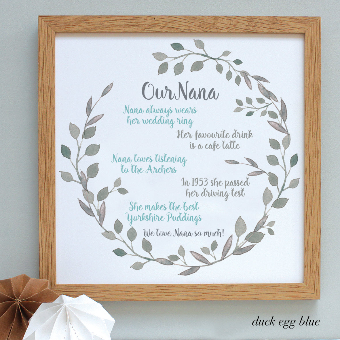 personalised nana favourite things print