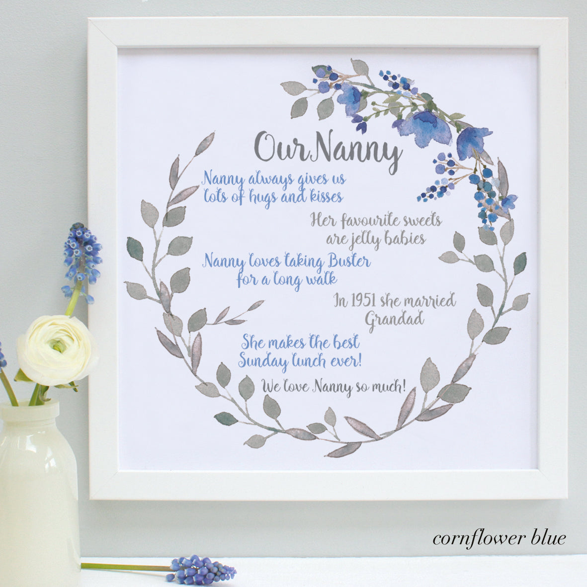 personalised our nanny favourite things print