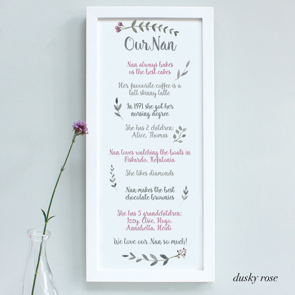 Personalised Our Nanny Framed Print