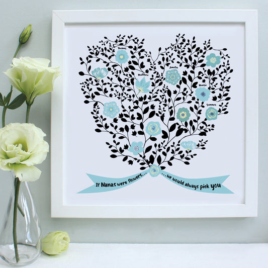 personalised nanny bouquet of grandchildren print