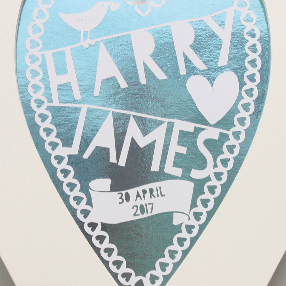 Personalised New Baby Rose Gold Heart