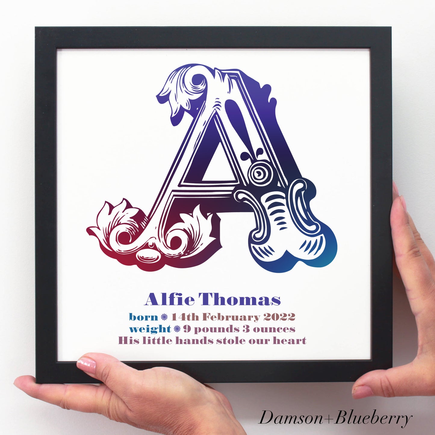 Personalised New Baby Fun Initials Print