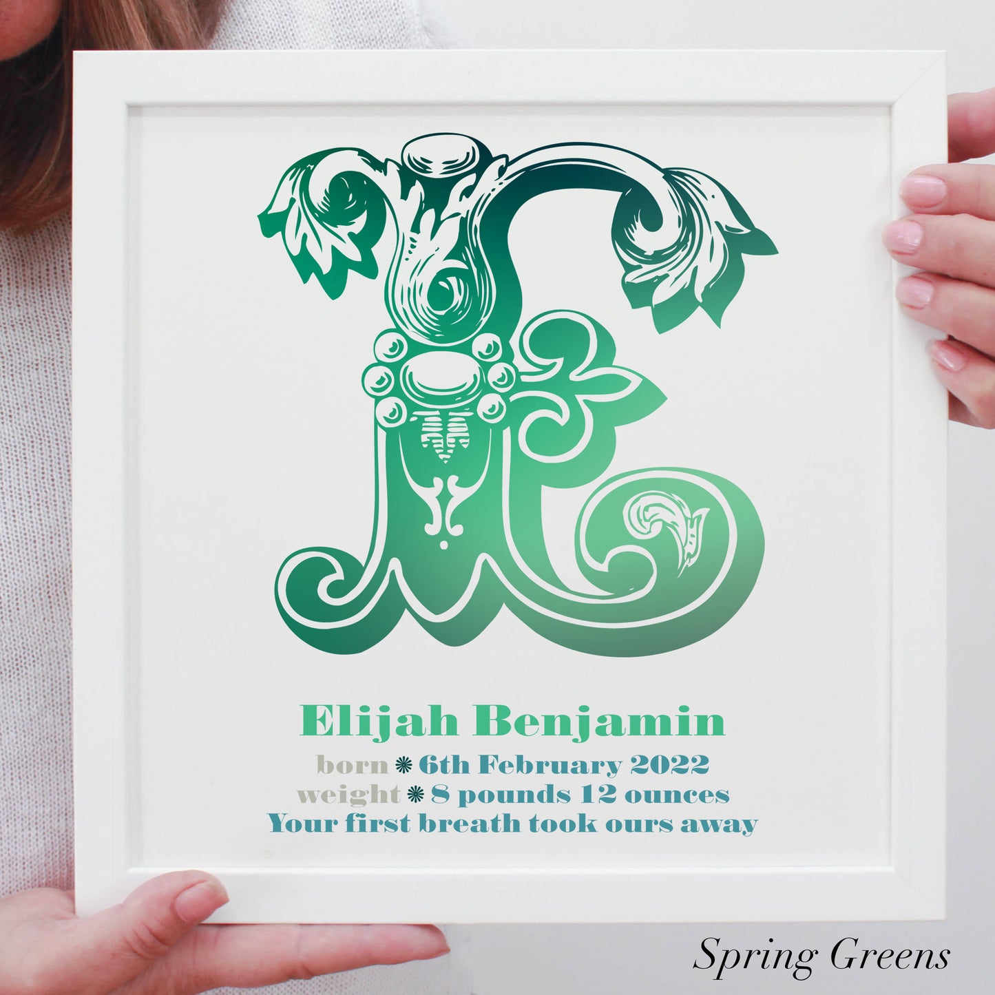 Personalised New Baby Fun Initials Print