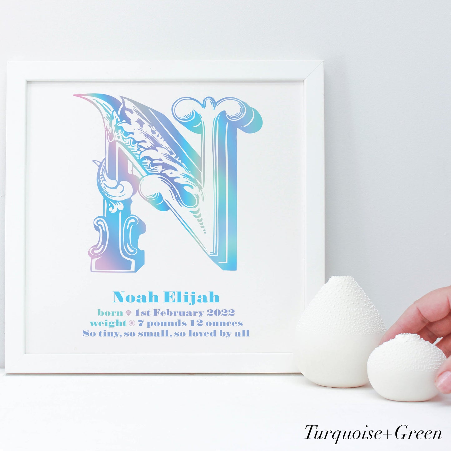 Personalised New Baby Fun Initials Print