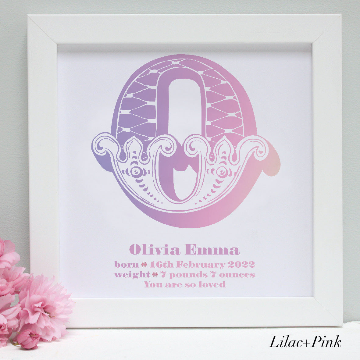 Personalised New Baby Fun Initials Print