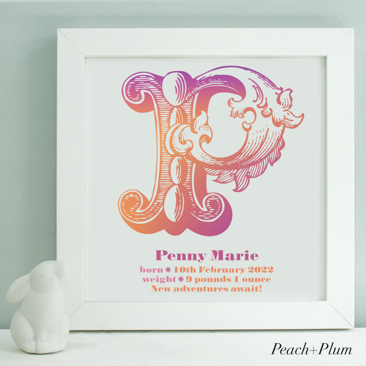 Personalised New Baby Fun Initials Print