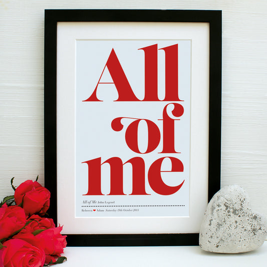 Personalised Our Favourite Song Framed Print