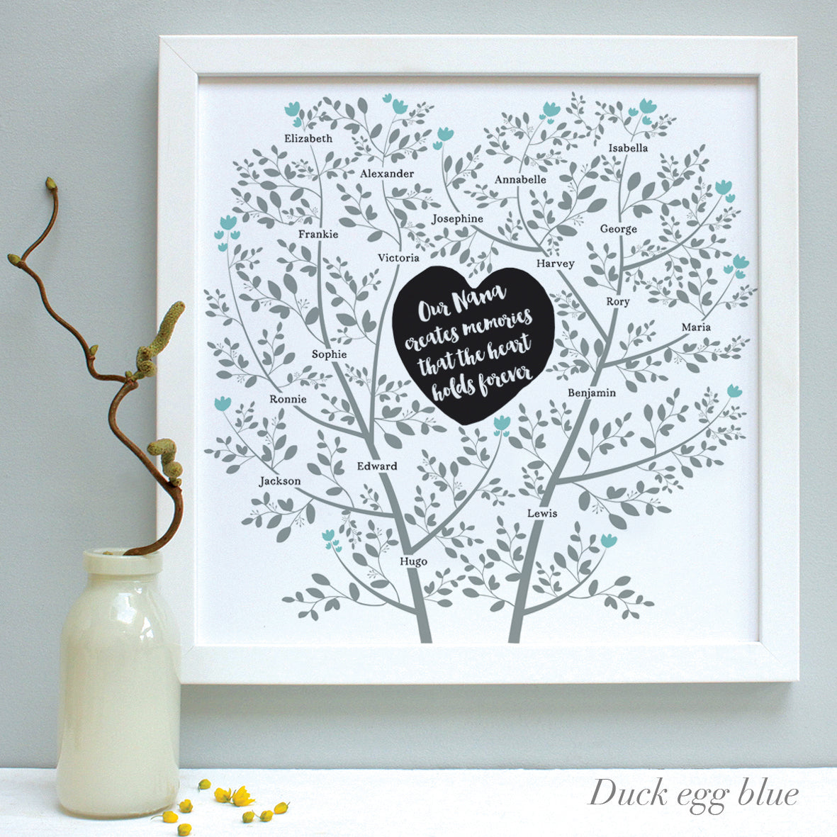 Personalised Family Memory Tree Framed Print
