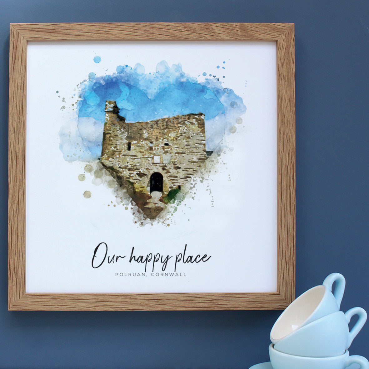 Polruan Watercolour Happy Place Framed Print
