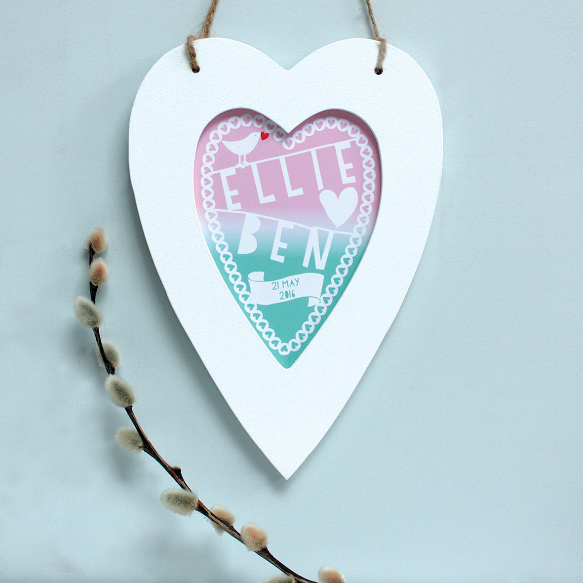 Personalised Wedding Graduated Heart Print