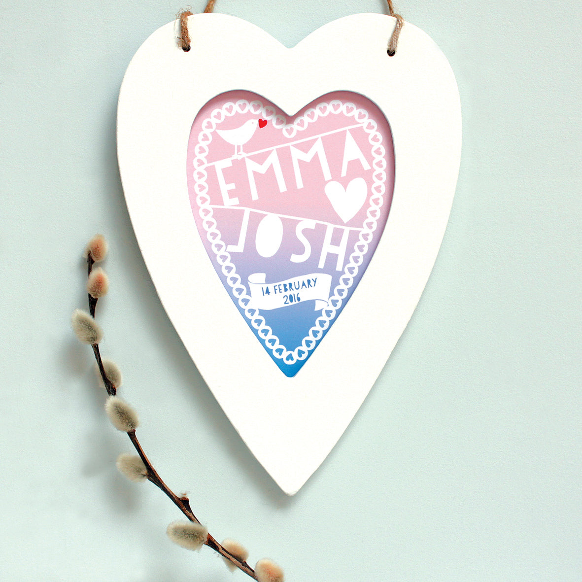 Personalised Wedding Graduated Heart Print