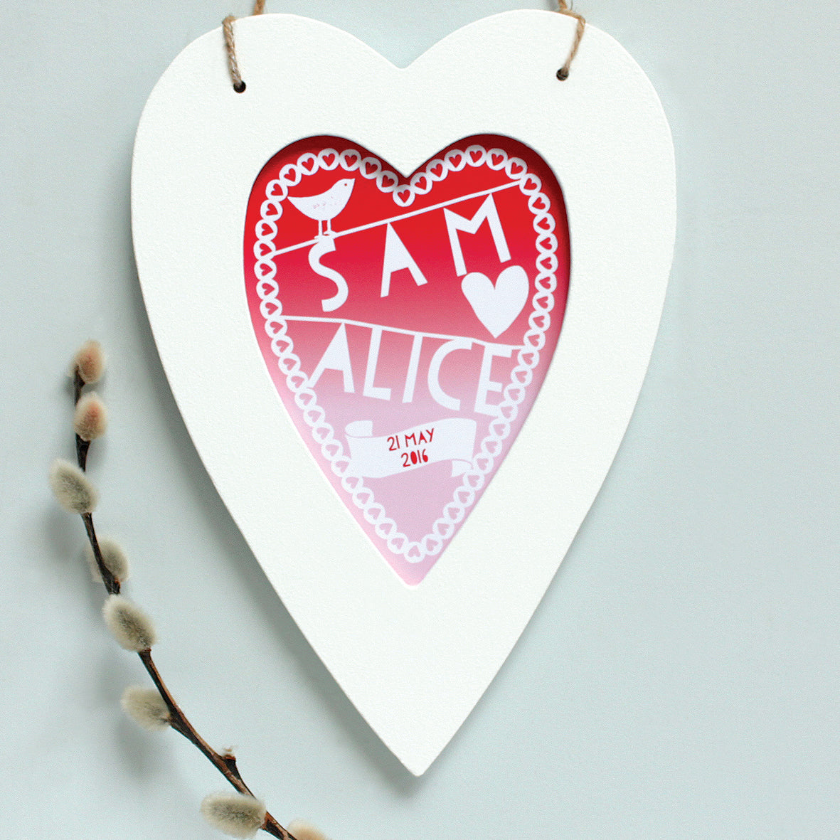 Personalised Wedding Graduated Heart Print
