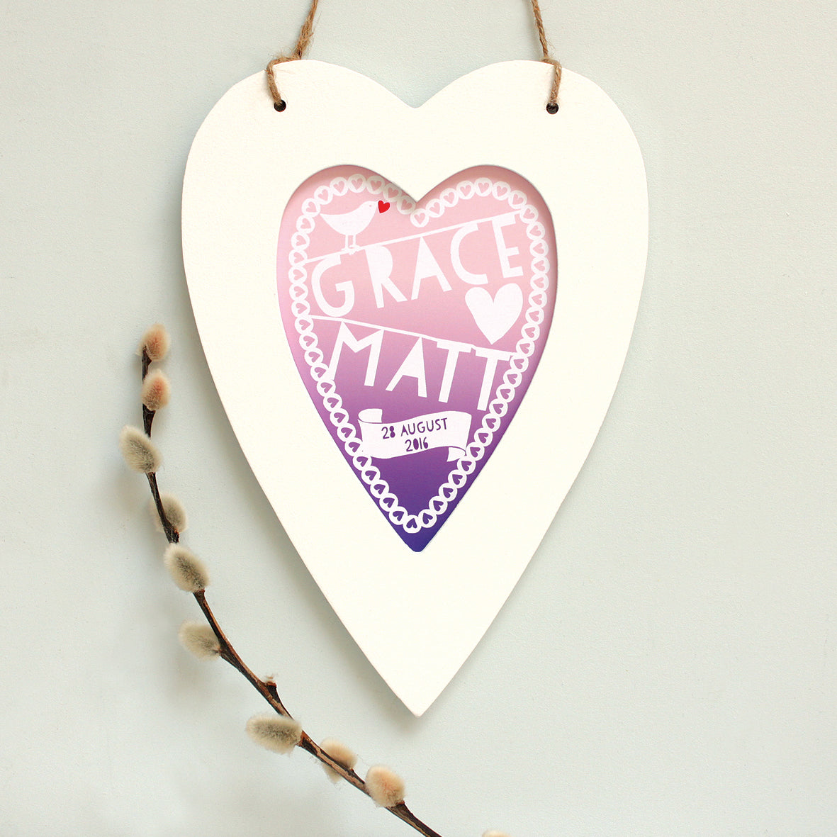 Personalised Wedding Graduated Heart Print