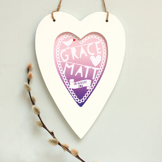 Personalised Wedding Graduated Heart Print