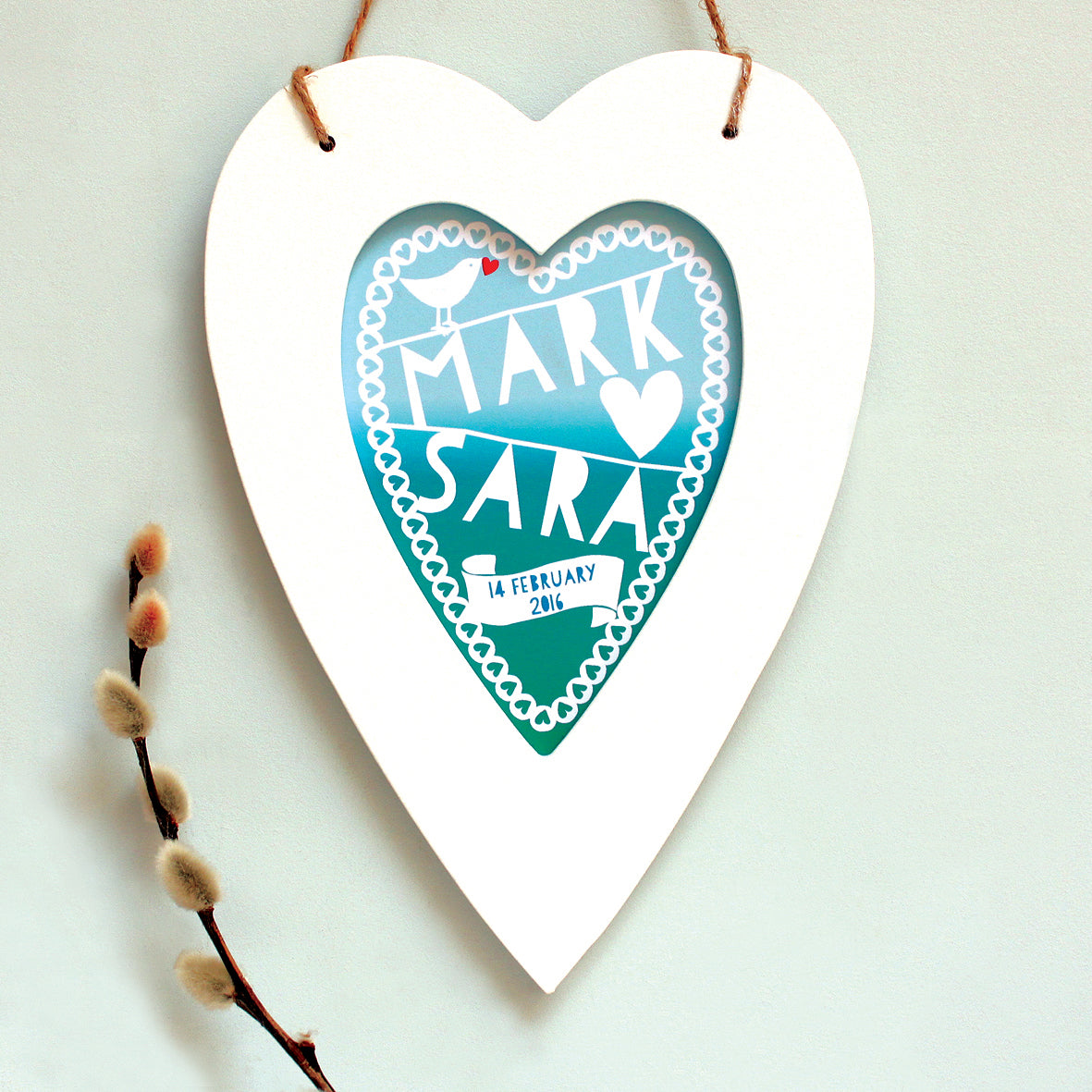 Personalised Wedding Graduated Heart Print