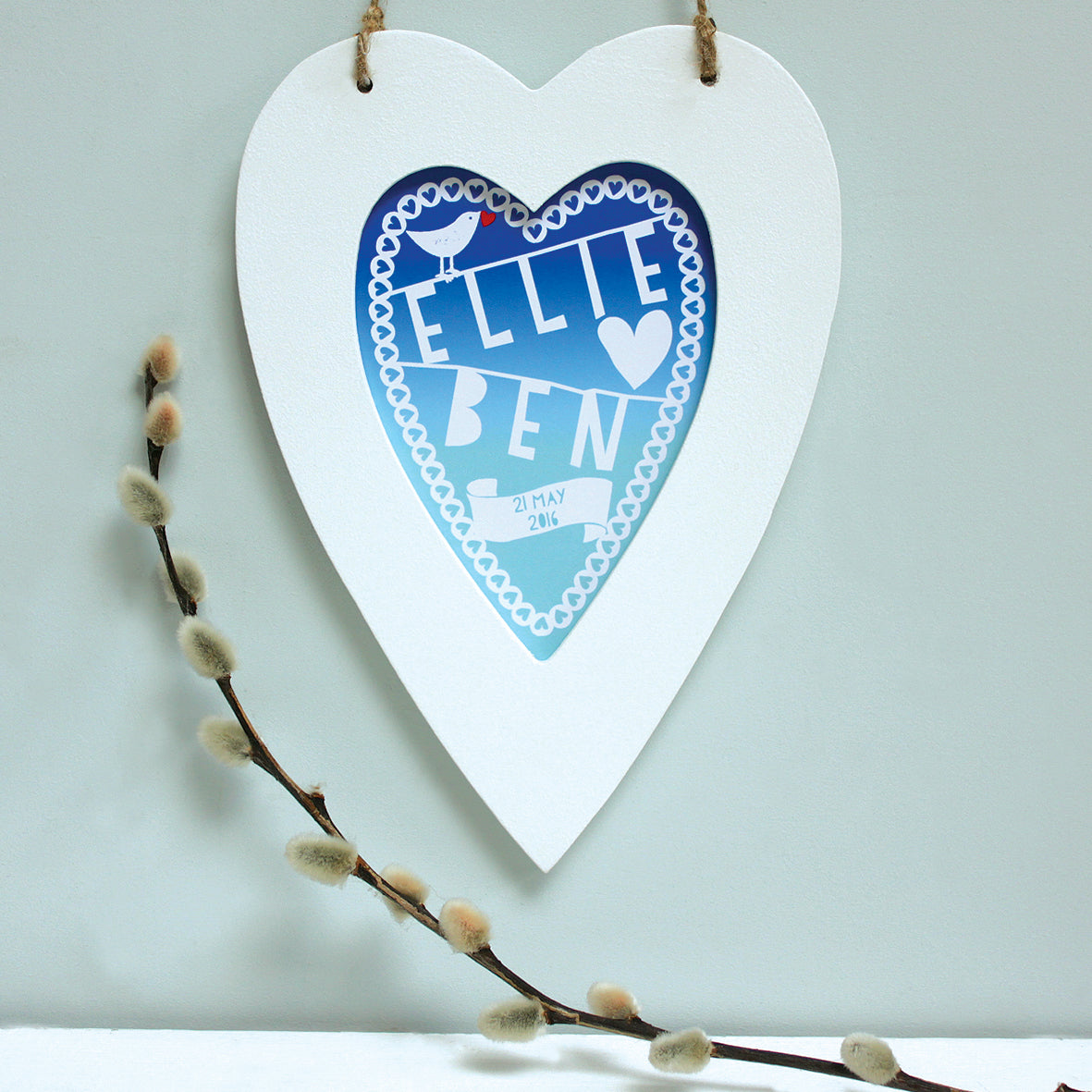 Personalised Wedding Graduated Heart Print