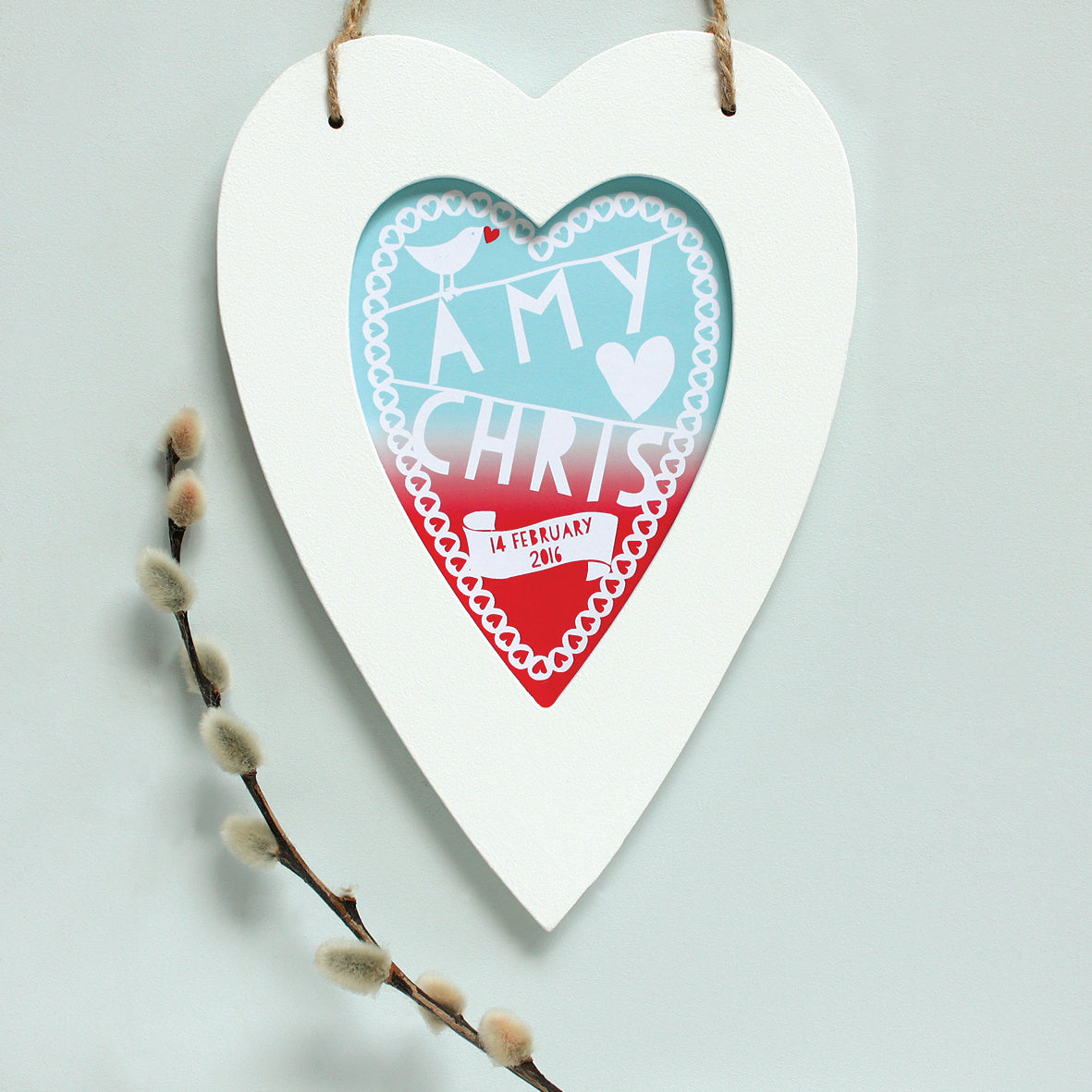 Personalised Wedding Graduated Heart Print