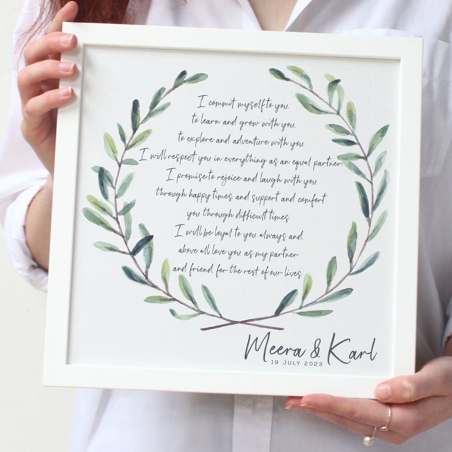 Personalised Wedding Vows Framed Print