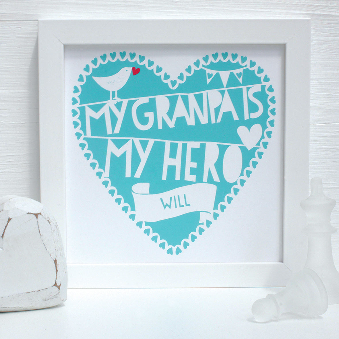 personalised my hero grandad print