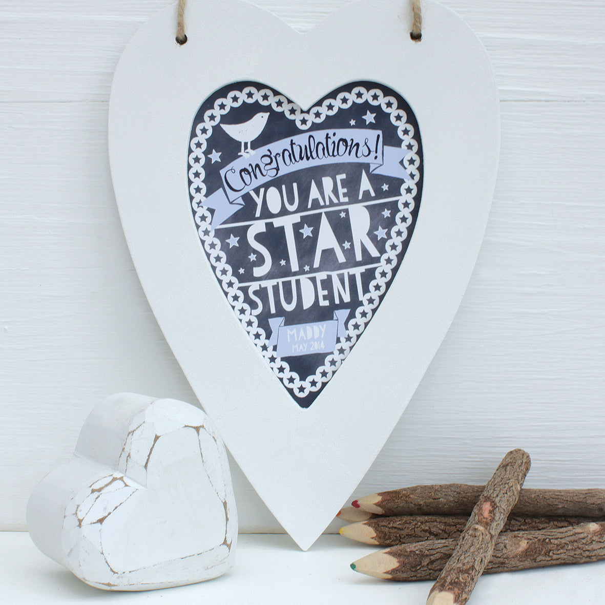 Personalised Star Student Framed Heart