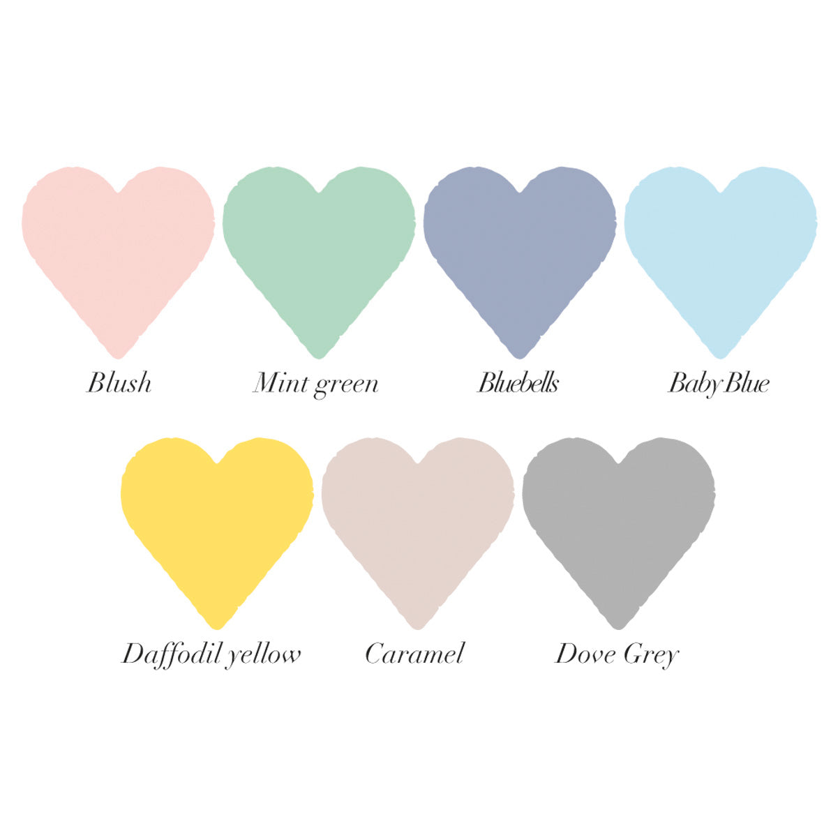 7 coloured swatches