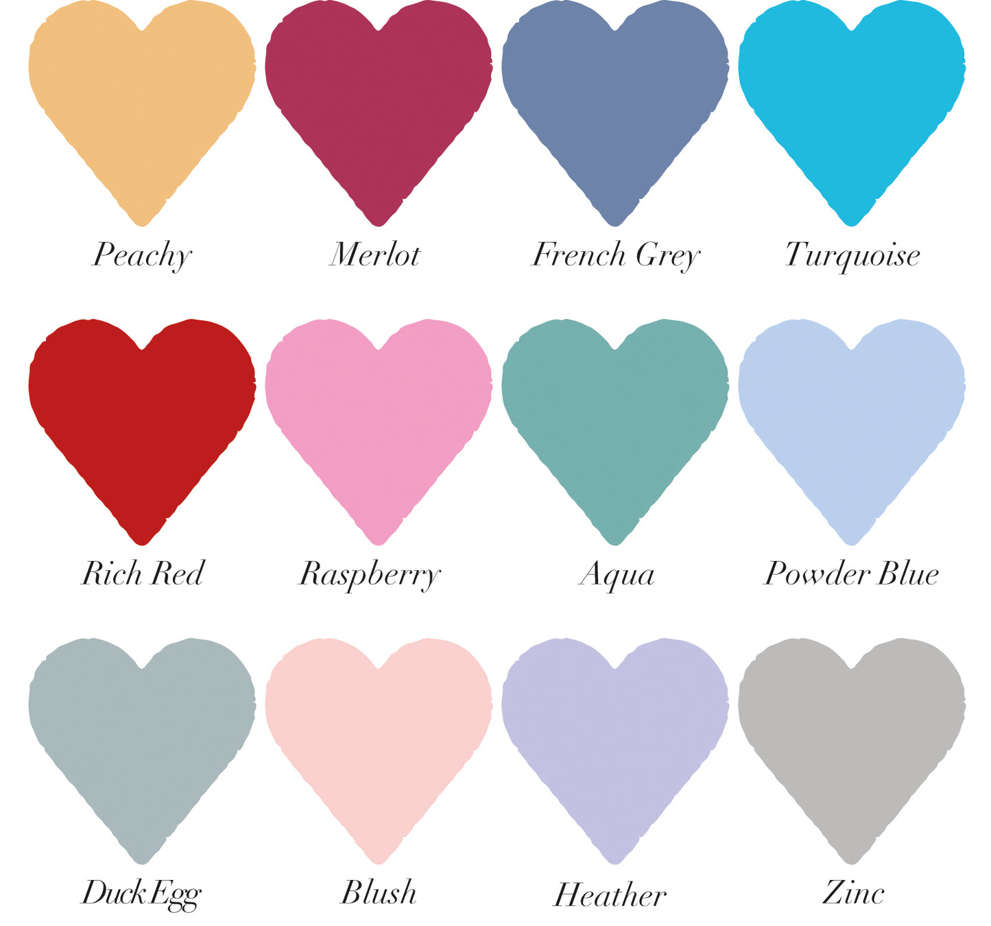 sample of colours for the letters