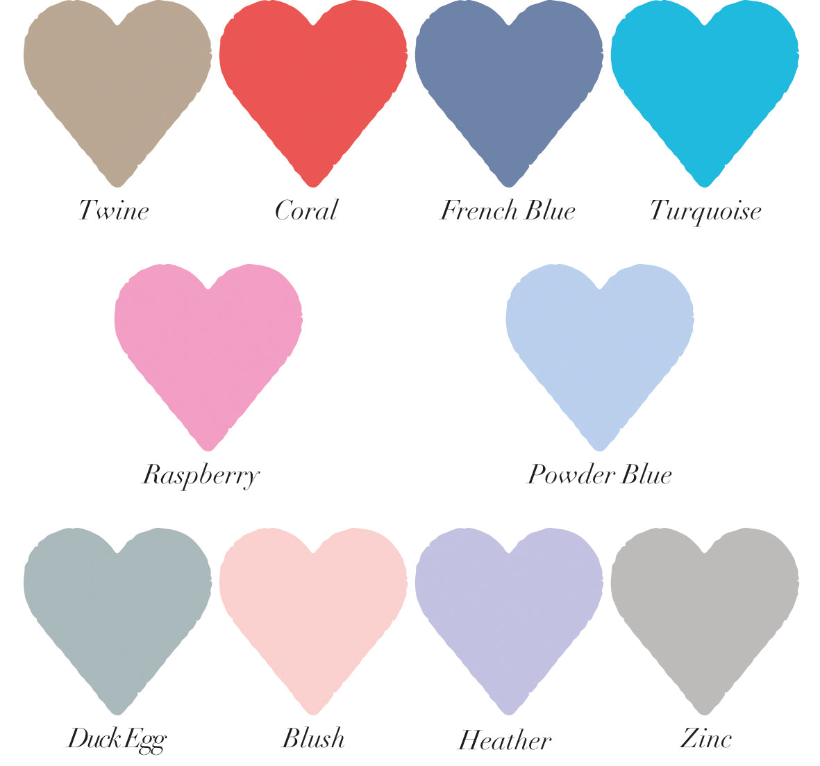 10 colour swatches