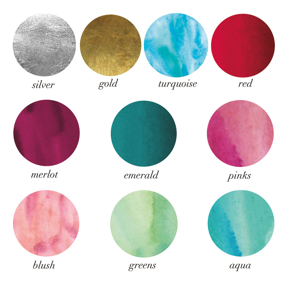 10 label colour swatches