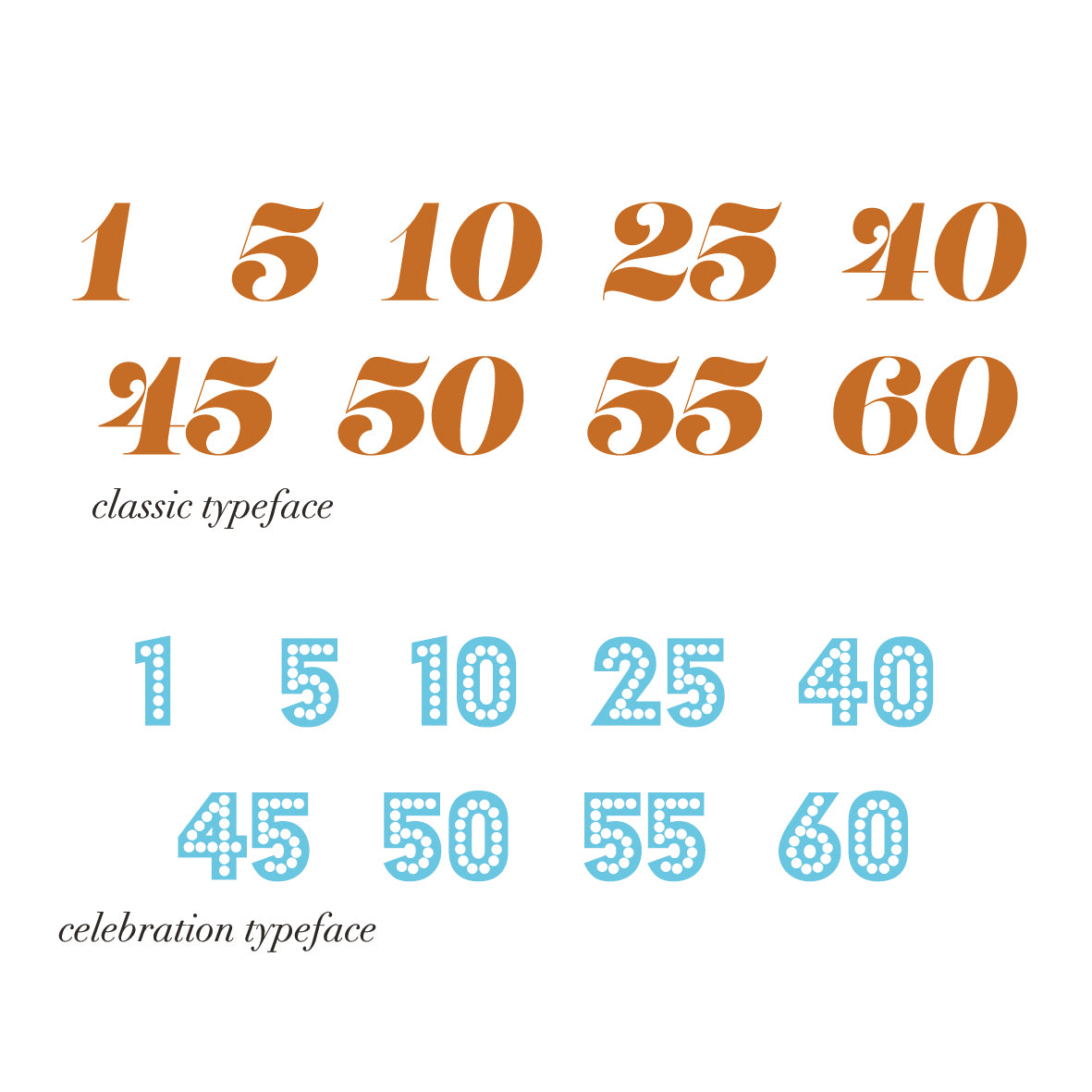 classic and celebration lettering