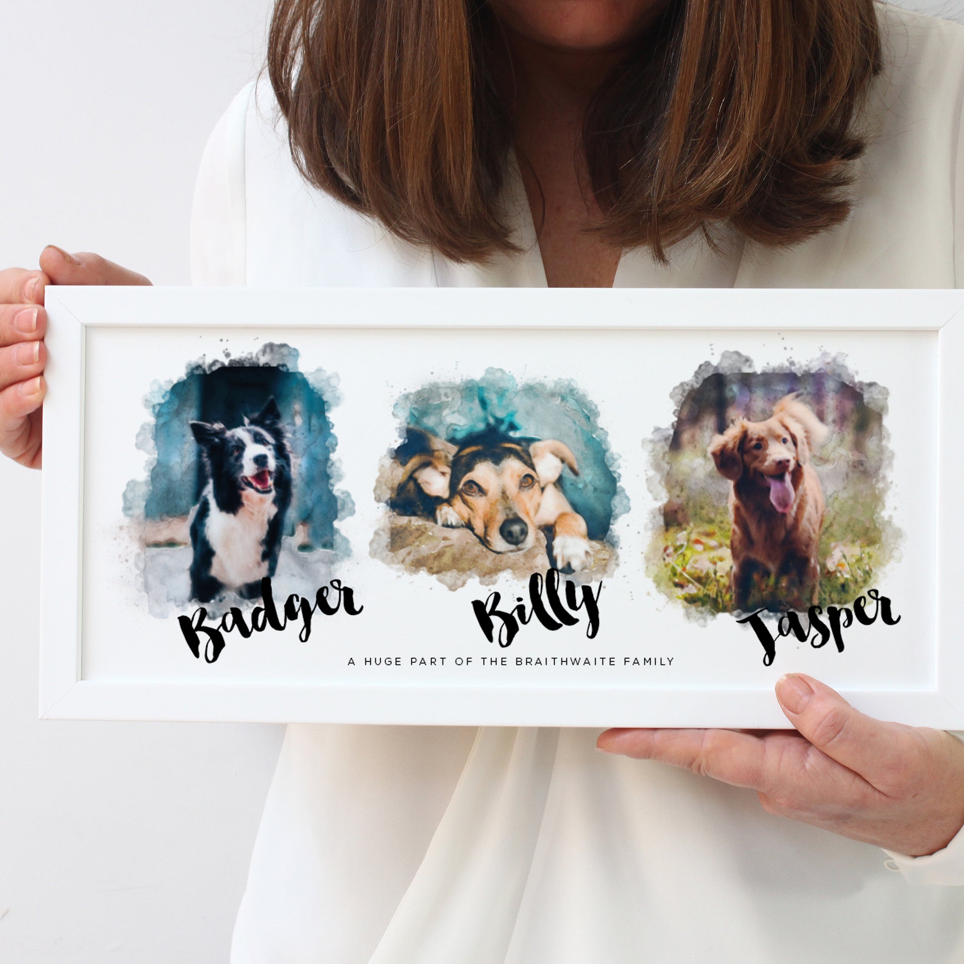 personalised illustrations with 3 dogs
