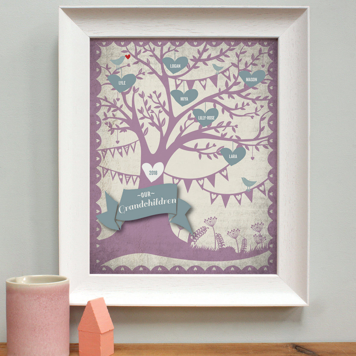 personalised mulberry family tree print