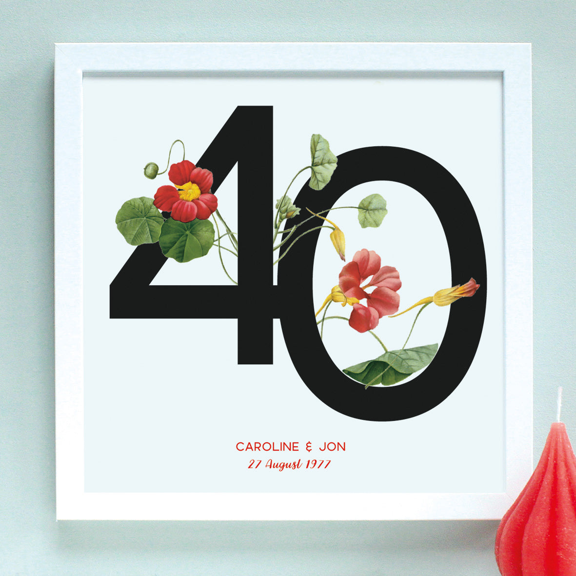 40th anniversary print, white frame