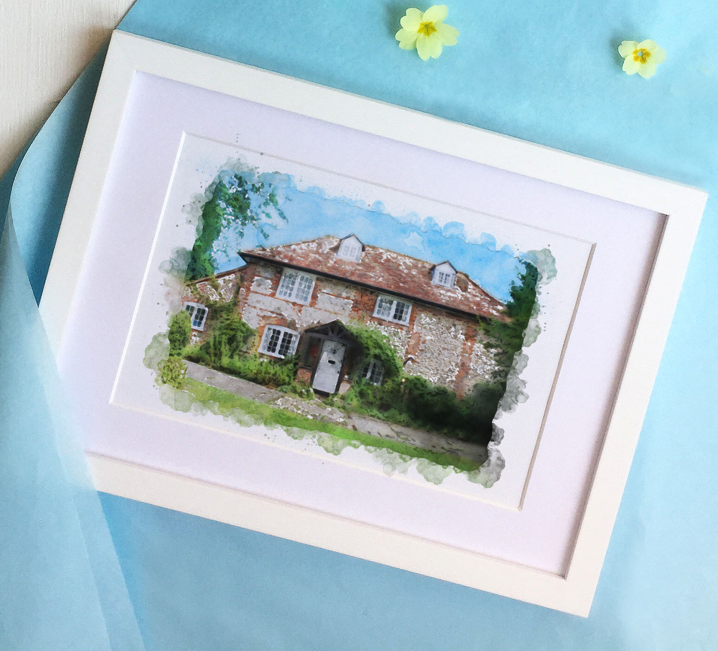 Personalised Watercolour New Home Framed Print