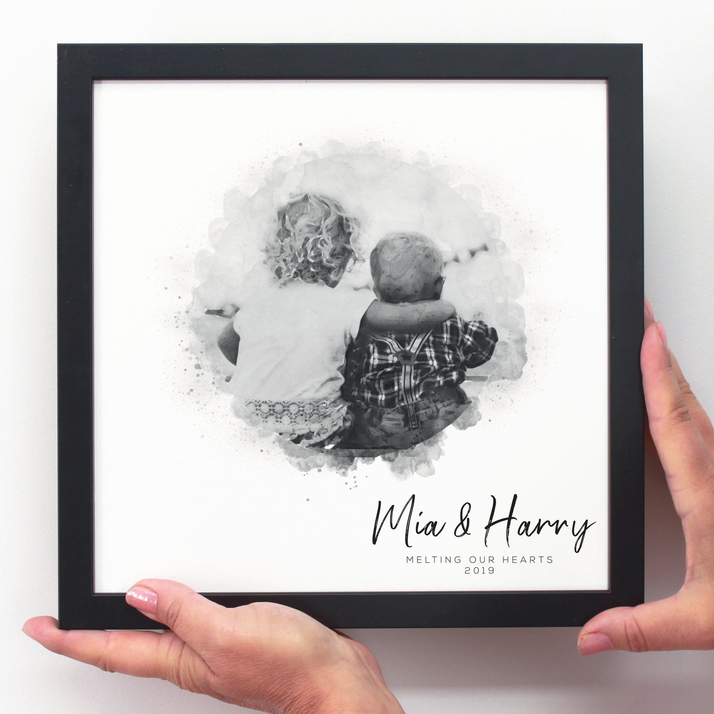 Personalised Family Watercolour Portrait Framed Print