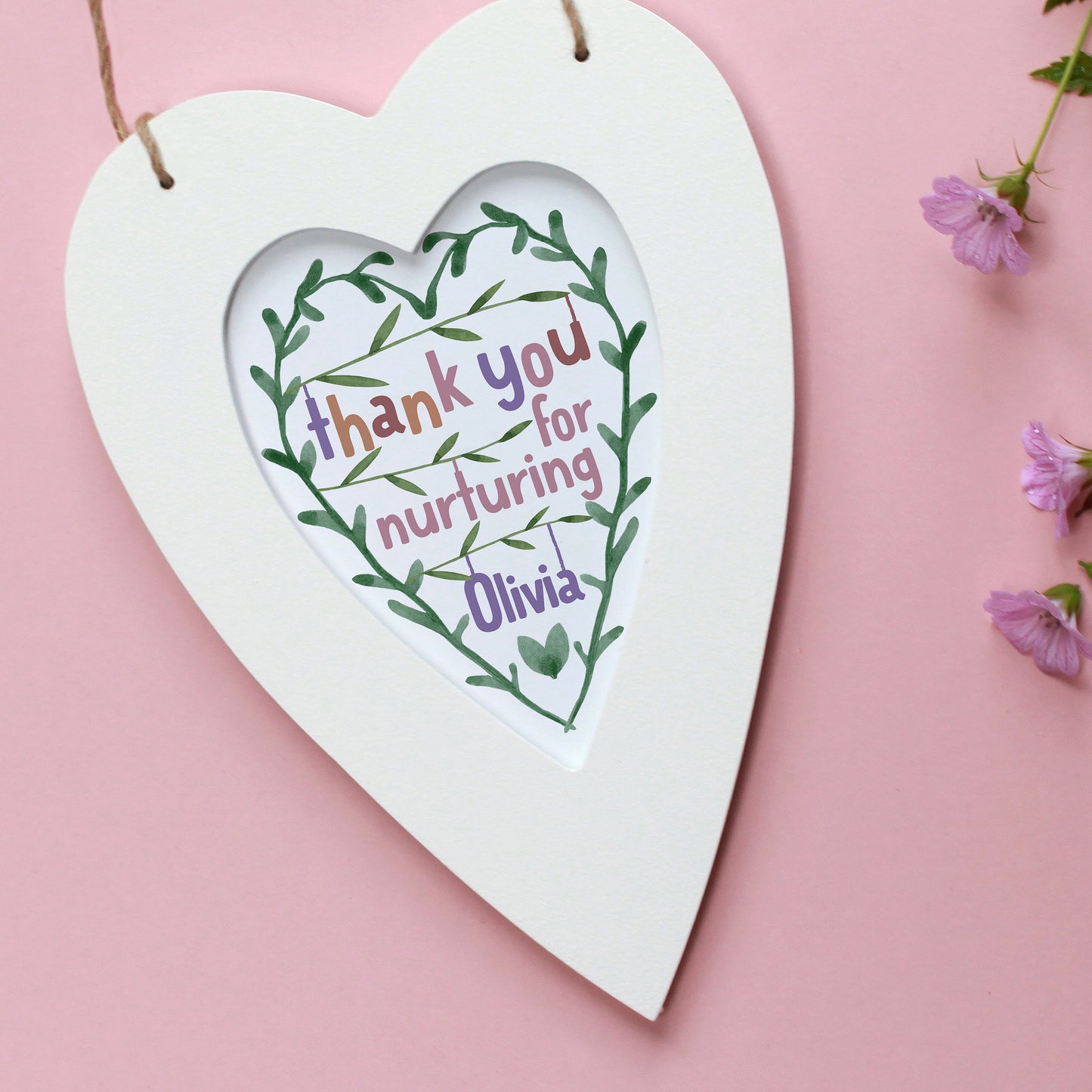 Thank You Teacher Personalised Heart Framed Print