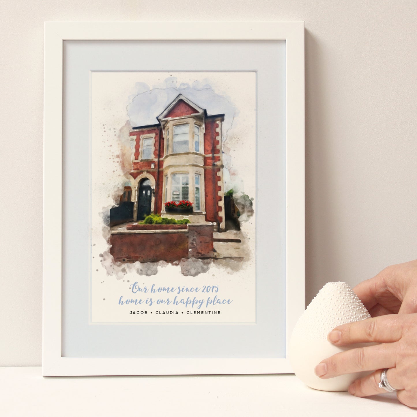 Personalised Watercolour New Home Framed Print