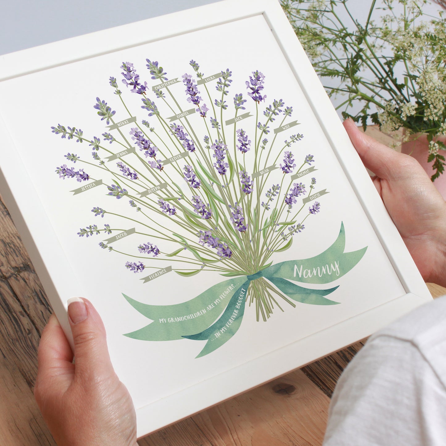 Personalised Lavender Grandparents Framed Print